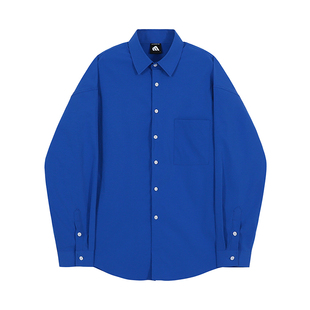 MRCYC蓝色衬衫男长袖韩系潮流痞帅气DK男士外套休闲男装免烫衬衣