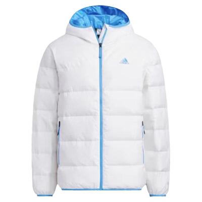 男子连帽羽绒服阿迪达斯保暖