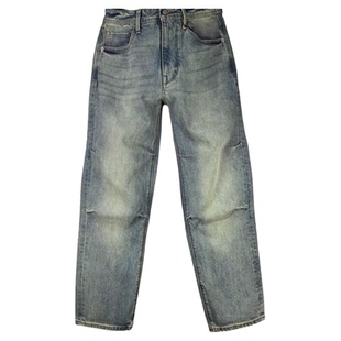 ABLEJEANS男款春秋厚款弹力滑板裤3D立体宽松直筒牛仔裤