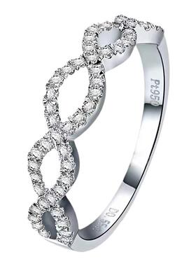 纯银麻花波浪戒指简约