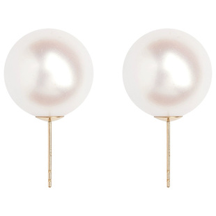 AKOYA人造极光天女正圆珍珠耳钉999纯银新款2026爆款大珍珠耳环