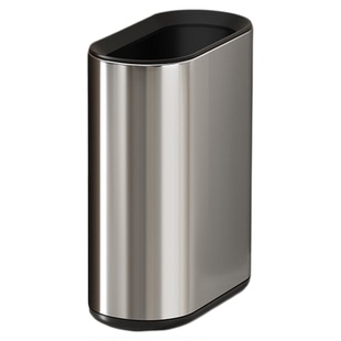 窄缝垃圾桶卫生间厕所家用小号不锈钢高档超窄型夹缝扁长带盖酒店