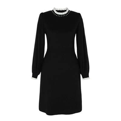 秋水伊人法式针织连衣裙2025秋冬季新款女装收腰内搭打底黑色裙子