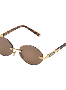 无框鸡蛋圆墨镜东海水晶石头眼镜