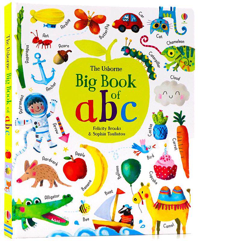 Usborne出品 字母大书 Big Book of ABC 英文原版绘本 精装大开 儿童字母学习英语单词认知图画书 英文早教启蒙 亲子共读