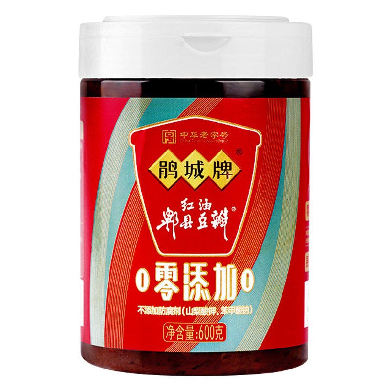 鹃城牌红油豆瓣酱600g正宗四川豆瓣酱家用炒菜调味料无添加防腐剂