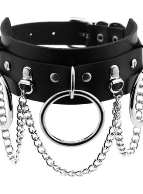 Lolita皮项圈项金属赛博朋克哥特