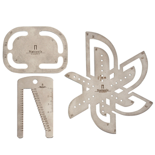 Nattools皮具尺 定位模版 手工DIY皮具定制皮革倒角尺 圆角规4804