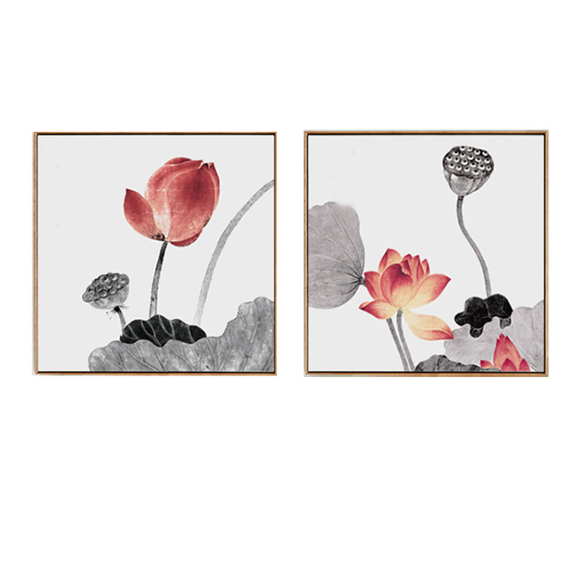 中式风餐厅卧室玄关三联画