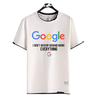 GOOGLE谷歌搜索互联网IT恐龙程序猿员假两件短袖T恤衫男士半袖