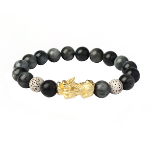 ParasKors派热 灵狮暗夜貔貅手串黑曜石手串男士生日礼物送男友