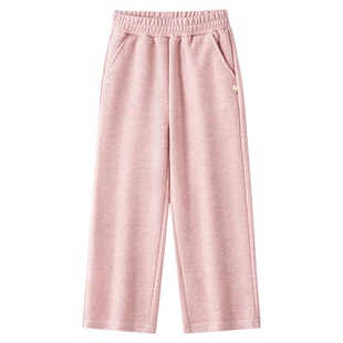 青蛙王子2025女童休闲裤子春秋款中大儿童宽松直筒长裤松紧腰卫裤