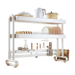 厨房不锈钢水槽置物架碗碟收纳架家用多功能洗碗槽水池上沥水碗架