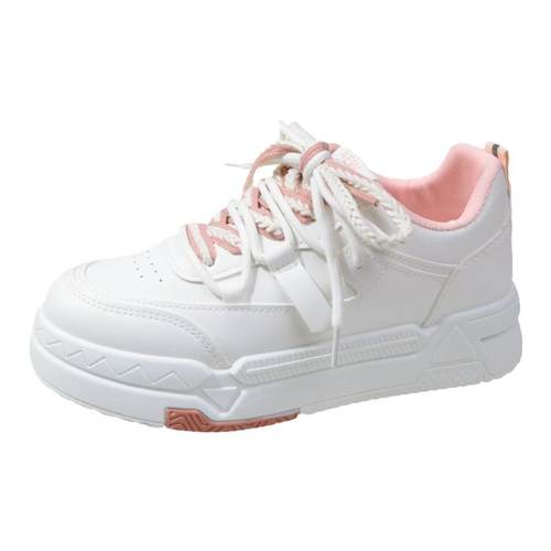 港风街拍小白鞋女2024年春季新款百搭小众厚底学生板鞋运动休闲鞋