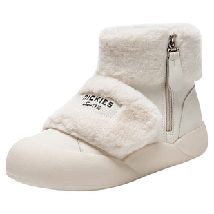 Dickies棉鞋女款冬季加绒加厚雪地靴高帮厚底毛毛鞋防水防滑鞋子