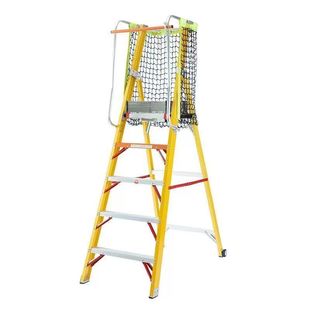 玻璃钢纤维绝缘平台梯电工程专用带扶手登高安全施工可折叠人字梯