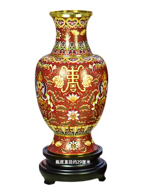 北京珐琅景泰蓝30寸周器垒大花瓶