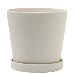 斜圆大地色系磨砂陶泥浆粗糙面陶瓷素烧胚花盆透气黄陶土花卉盆栽