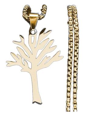 跨境热销世界和平生命之树项链不锈钢钛钢吊坠个性百搭蛇骨链批发