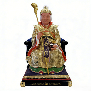 骊山老母连座木雕神像19寸香樟木