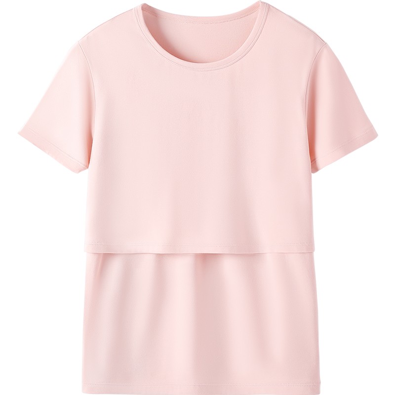 哺乳短袖t恤上衣春秋款睡衣孕妇喂奶外出产后半袖夏天月子服套装