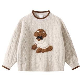 植木童装 儿童毛衣2025春新款中大童毛衣针织衫女童毛衣针织衫