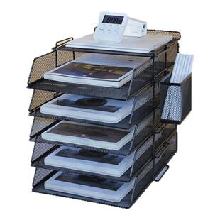 金属桌面文件架收纳盒文件收纳置物架办公室多层资料档案铁质置物架办公桌面资料架文件框多层办公用品书立架