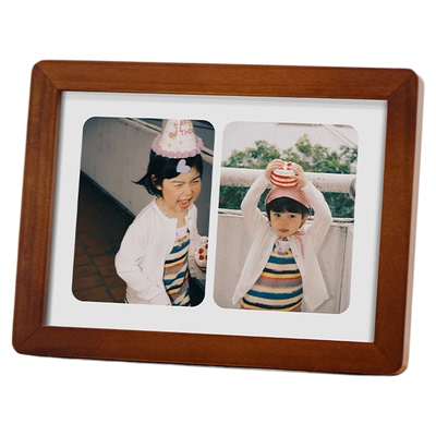 洗照片做成相框高级感双联照片相框摆台定制7寸a4实木相框空框diy