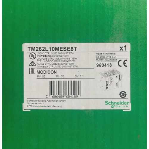 Schneider Electric Modicon TM262L10MESE8T LOGIC CTRL M262 5N
