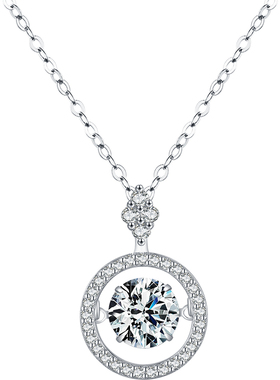 modians925纯银晃动主石项链时尚