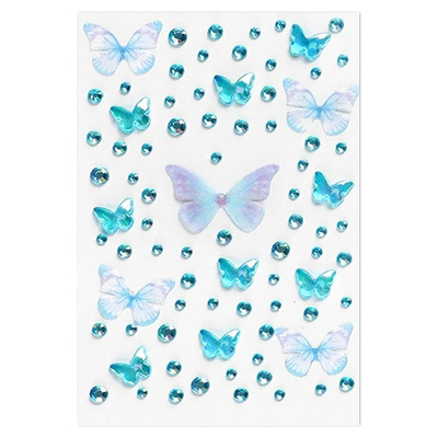 儿童卡通蝴蝶带钻贴纸演唱会脸贴