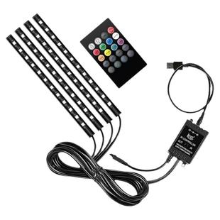 车内氛围灯改装汽车usb七彩爆闪脚底气氛装饰led音乐节奏灯免接线