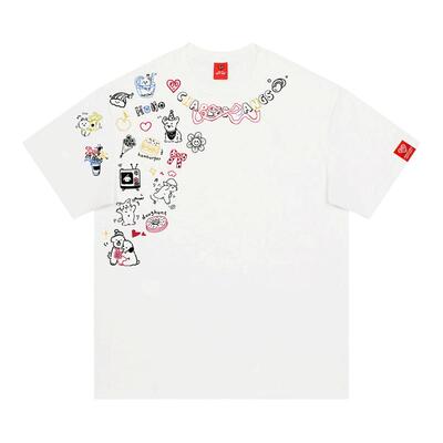 查尔斯桃心 2025年夏季新款欢乐小狗印花圆领纯棉休闲短袖t恤男