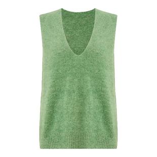 Petit Bari质感纯色拉绒长绒羊毛羊绒针织背心马甲女 秋冬叠穿V领