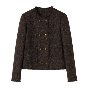 CROWNLESS未冕新款高级小香风羊毛休闲外套女高级感外搭