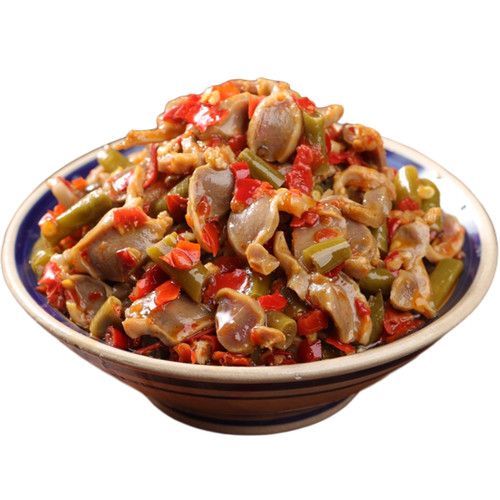 酸辣鸡杂湖南特产酸豆角鸡胗即食下饭菜开味菜辣椒拌饭拌面酱瓶装