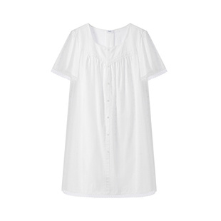 曼妮芬棉质生活60支纯棉睡衣女蕾丝花边家居服2026年春夏女士睡裙