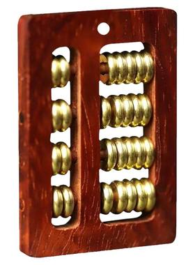 小算盘吊坠檀木铜挂件印度小叶紫檀正品红木项坠木质男女百搭项链