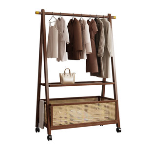 挂衣架落地卧室衣帽架非实木客厅简约新中式民宿衣架置物架可移动