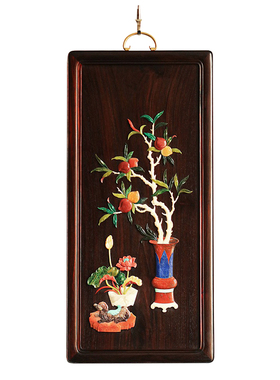 贡匠交趾黄檀百宝嵌挂屏