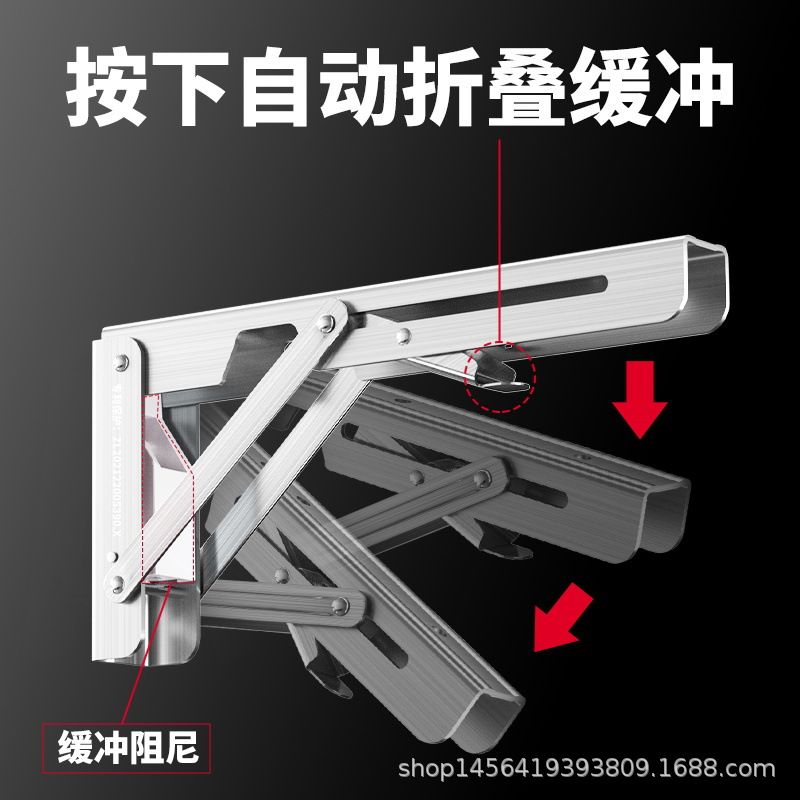 缓冲支架阻尼折叠比利304墙上五金三角置物架支架不锈钢桌面托架