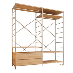 【包安装】日式衣帽间架子挂衣架卧室落地衣服置物架开放式衣柜