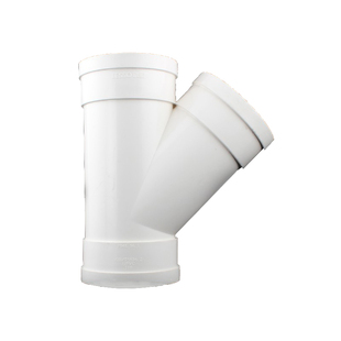 联塑管道PVC-U管排水管配件45度斜三通 50 75 110mm upvc下水管件