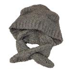 可爱小熊耳朵毛线帽子女2025秋冬季新款防寒保暖毛绒绒护耳针织帽