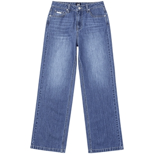 【张凌赫代言】Lee凉凉裤25新品429中腰直脚天丝中蓝色女牛仔裤潮