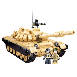 俄军主战双变坦克T-72B3/72M1模型积木乌克兰战场军人士兵仔玩具