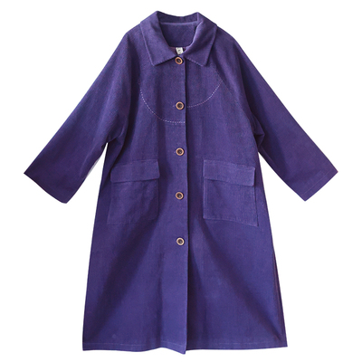 翻领灯芯绒风衣外套女秋季百搭款