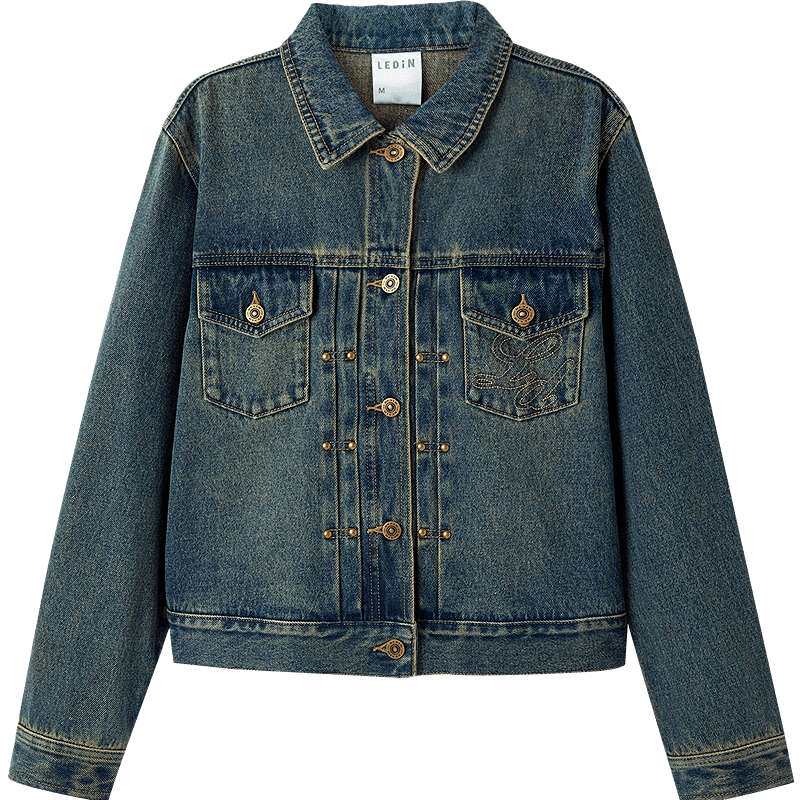 【商场同款】乐町春季新款休闲复古水洗牛仔外女套C2BJE1445