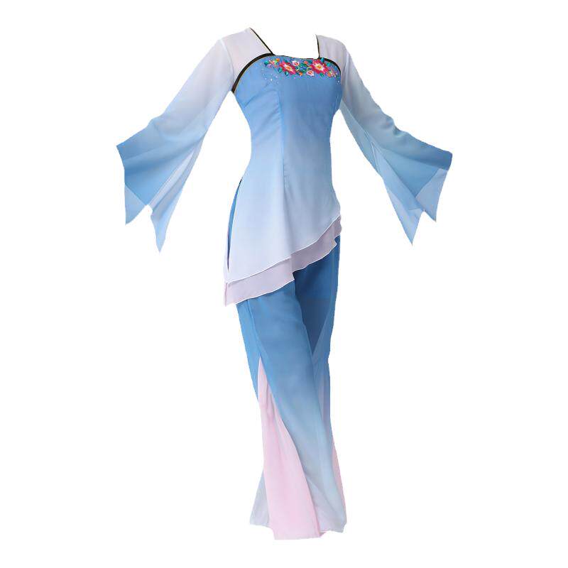 2024新款秋季古典舞演出服装女雨中花扇舞飘逸现代舞蹈服伞舞套装