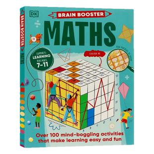DK史密森学派的大脑助推器 数学大作战 100种英文益智活动 英文原版 Brain Booster Maths 科学少儿科普知识百科课外读物 平装
